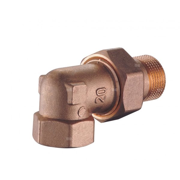 Złączka grzejnikowa kolankowa, mosiężna (śrubunek) 3/4"