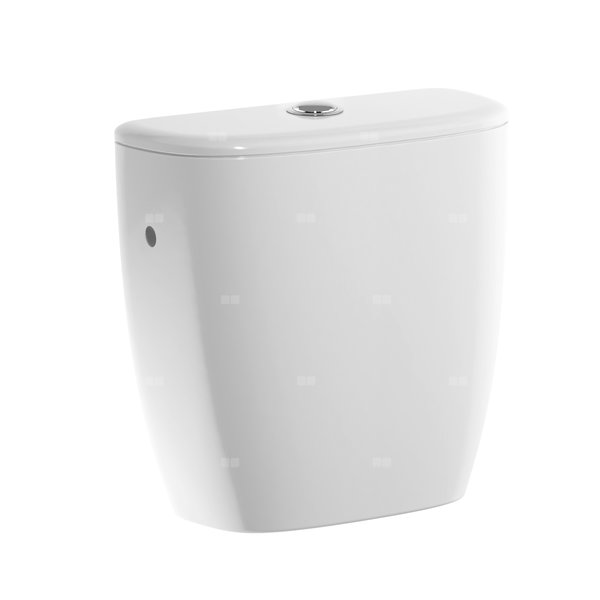 Spłuczka nasadzana Koło Rekord, spłukiwanie dwudzielne, przyłącze wody z boku, do WC, Rimfree: Biały