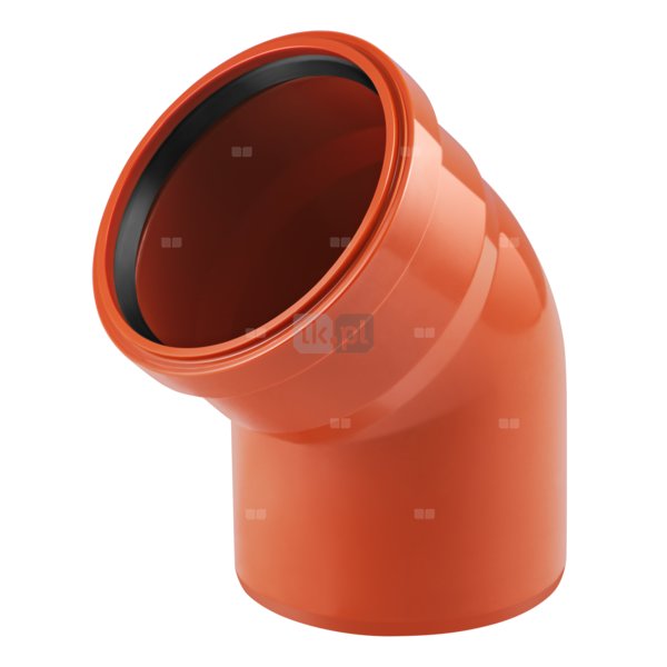 Kolano 15' MAGNAPLAST KG KGB, PVC-U (pomarańczowy), DN 110 (wz x ww), do kanalizacji