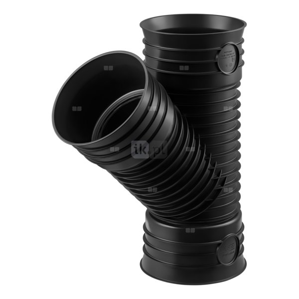 Trójnik MAGNAPLAST MAGNACOR MCEA 45' PP DN 200 (ww x ww x wz), kolor czarny