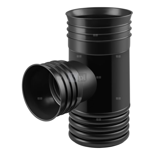 Trójnik MAGNAPLAST MAGNACOR MCEA 90' PP DN 200 (ww x ww x wz), kolor czarny