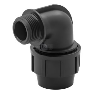 Kolano 90 st. skręcane z gwintem zewnętrznym do rur PE PN16 25 mm x 3/4