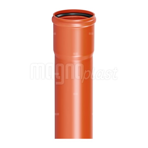 Rura PVC-U KG 160x4,7x1000 Klasa C, SN8, SDR34, z wydłużonym kielichem WK i uszczelką do kanalizacji zewnętrznej, LITA, pomarańczowa