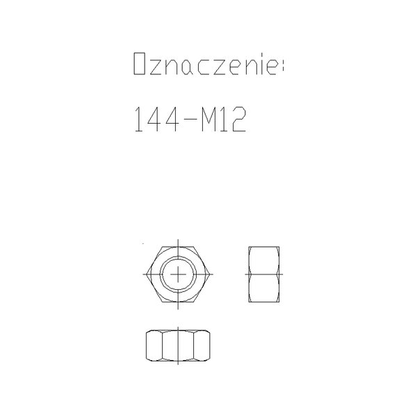 Nakrętka sześciokątna NICZUK 144 stal nierdzewna (ocynk galwaniczny) M 12''