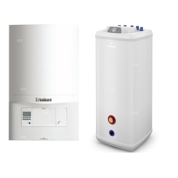 Pakiet - Kocioł gazowy jednofunkcyjny VAILLANT ecoTEC pro VC 146/5-3 kondensacyjny wiszący 5.9 - 15.3 kW + Czujnik c.w.u. + Zasobnik c.w.uVulcan 200L stojący