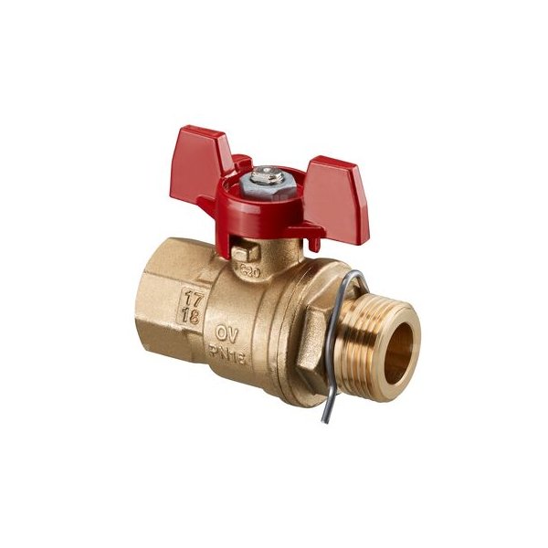 Zawór kulowy 3/4 GZ x 3/4 GW z niebieskim uchwytem, do zespołów zaworowych węzłów Regudis