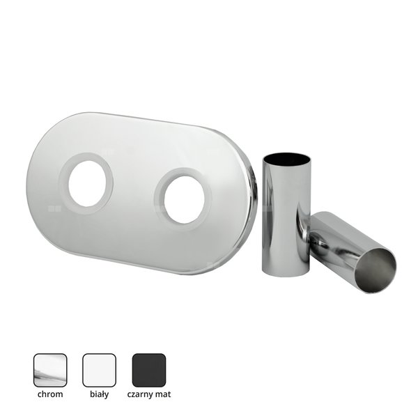 ZMO1 Zestaw maskujący do grzejników z rozetą owalną i tulejami, chrom