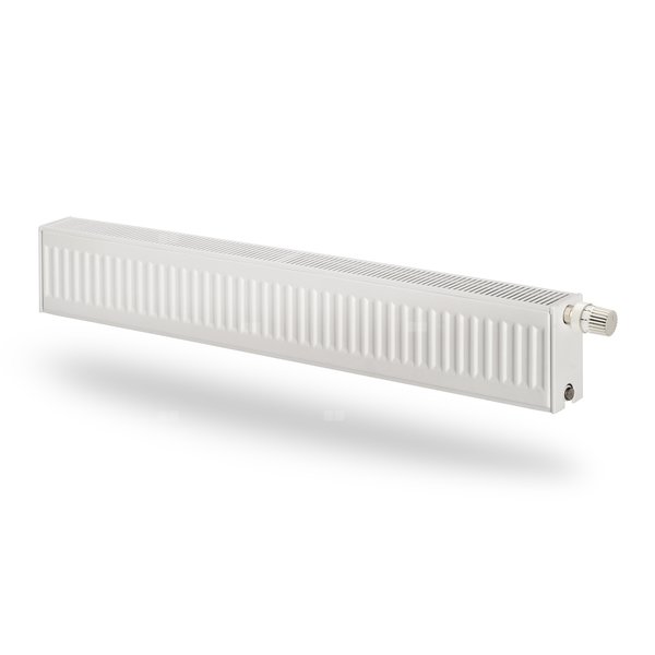 Grzejnik płytowy typ 44 PURMO Plint wym. 200 x 2000 mm, kolor biały, moc 2674 W, front Profilowany