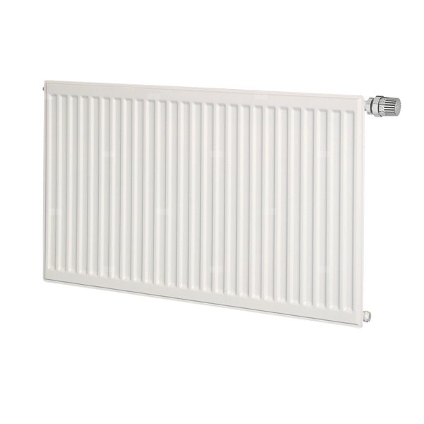 Grzejnik płytowy typ 10 higieniczny PURMO Ventil Hygiene HV L wym. 400 x 700 mm, kolor biały, moc 244 W, front Profilowany