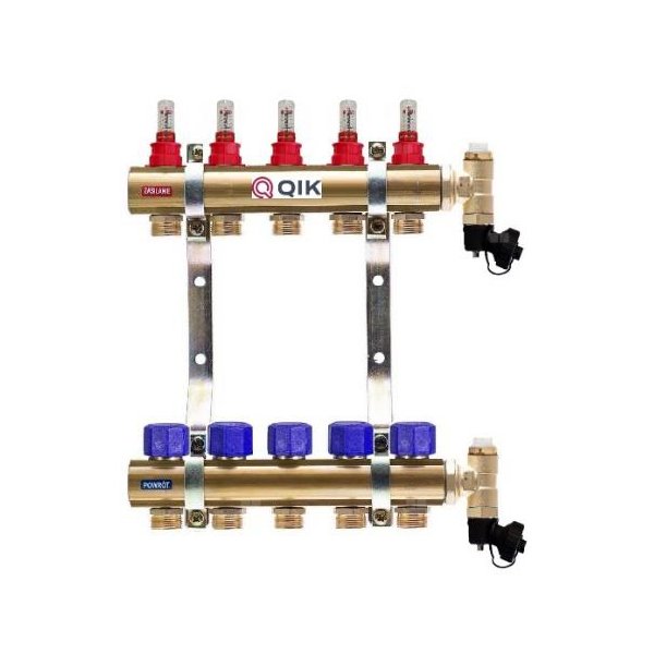 Rozdzielacz mosiężny do OP z przepływ - QIK BASIC II C- 10 sekcji