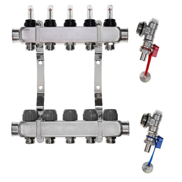 Rozdzielacz INOX do OP z przepływ. - QIK Optimo ECO III - 12 sekcji