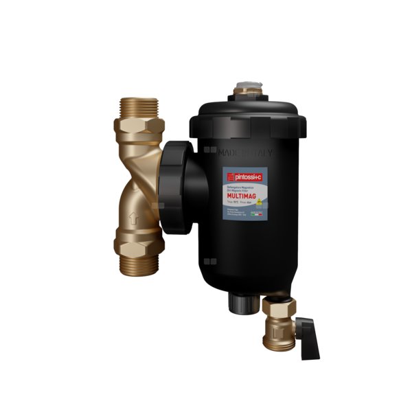 QIK Magnetyczny separator zanieczyszczeń 1" 14000 Gausów, 2 Siatki filtrujące 3000 i 300 mikr.