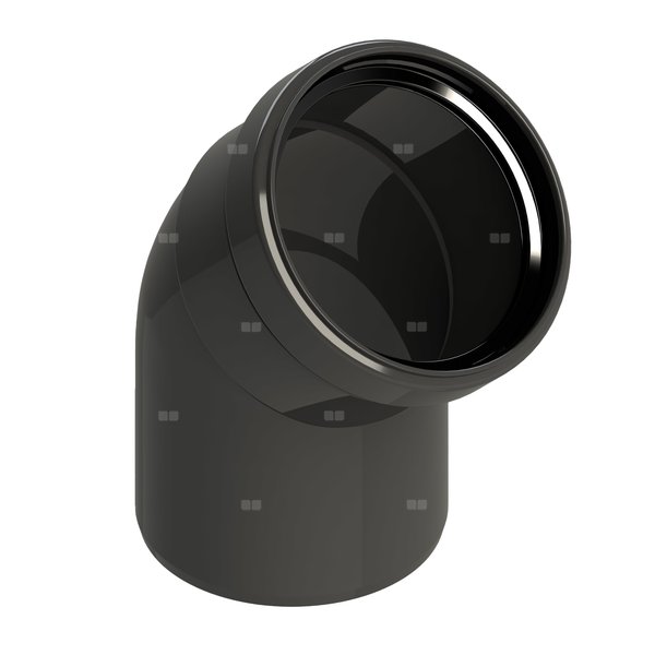 PP kolano 45 st. DN80 mm z uszczelką [EPDM], czarne