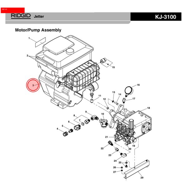 Silnik, gas 16HP manual