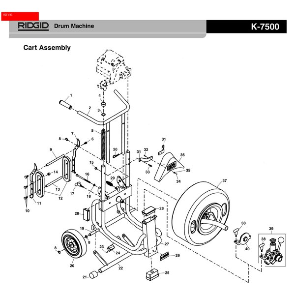 Zespół bębna z końcówką 3⁄4" do maszyny K-7500, model A-7534D