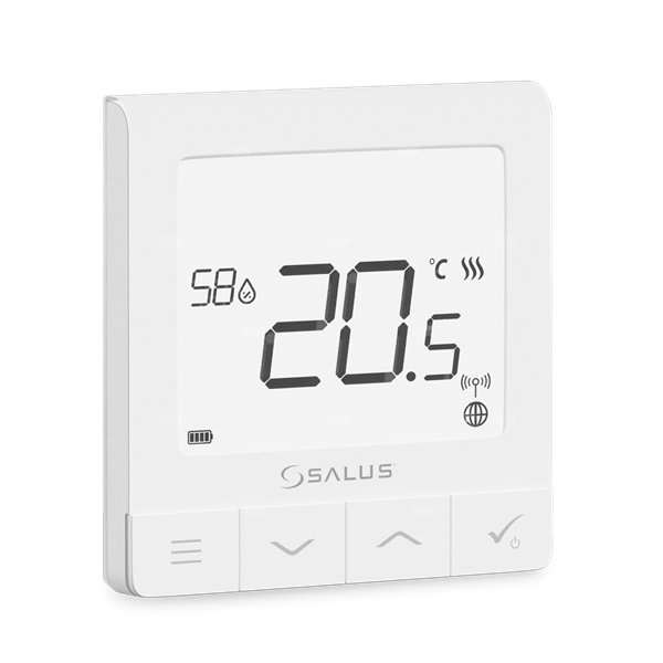 Regulator temperatury SALUS SQ610RF bezprzewodowy Zigbee z wyświetlaczem, montaż natynkowy