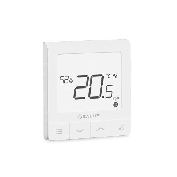 Regulator temperatury SALUS SQ610 bezprzewodowy Zigbee z wyświetlaczem, montaż podtynkowy