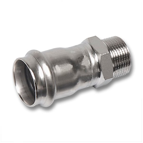 Nypel SANHA NiroSan, stal nierdzewna, 42 mm x 3/4'' (zw x GZ)