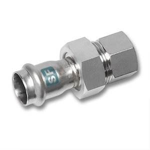 NiroSan®-Press SF Śrubunek z uszczelką PxGW N-VA 22x3/4