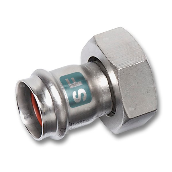 Półśrubunek SANHA NiroSan SF dwuczęściowy, stal nierdzewna, 15 mm x 1/2'' (zw x nz)