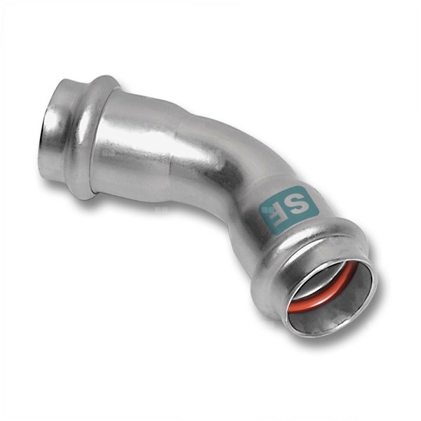 Łuk 45' SANHA NiroSan SF, stal nierdzewna, 108 mm (zw x zw)