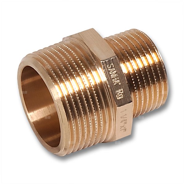 Nypel SANHA 531 redukcja, mosiądz (chromowanie), 2 1/2'' x 2'' (GZ)