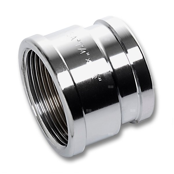 Mufa SANHA 552 redukcja, mosiądz (chromowanie) (chrom), 1 1/2'' x 1 1/4'' (GW)