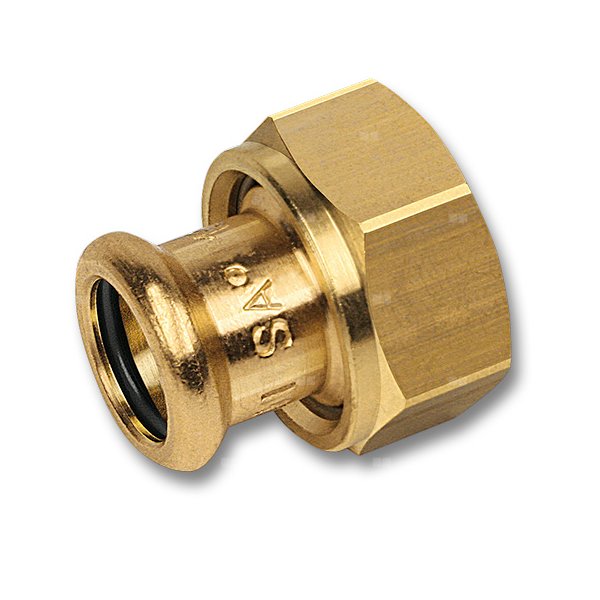 Półśrubunek SANHA PURAPRESS dwuczęściowy, Cu, 28 mm x 1'' (zw x nz)