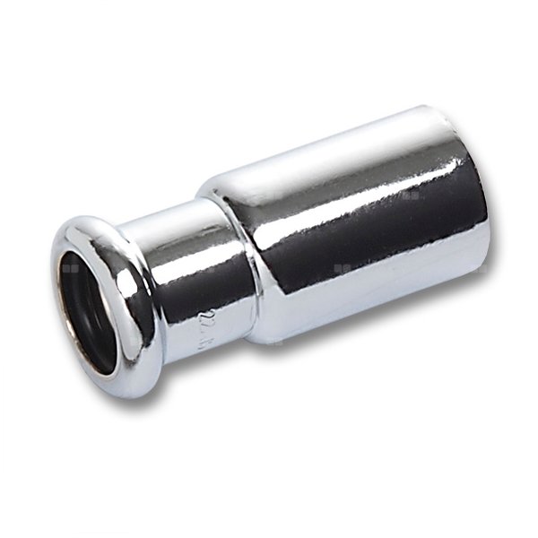 Nypel SANHA Press redukcja, Cu (chromowanie) (chrom), 18 mm x 15 mm (zz x zw)