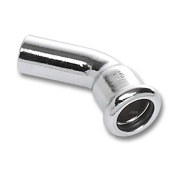 Łuk 45' SANHA Press, Cu (chromowanie) (chrom), 28 mm (zw x zz)