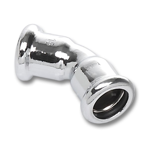 Łuk 45' SANHA Press, Cu (chromowanie) (chrom), 12 mm (zw x zw)