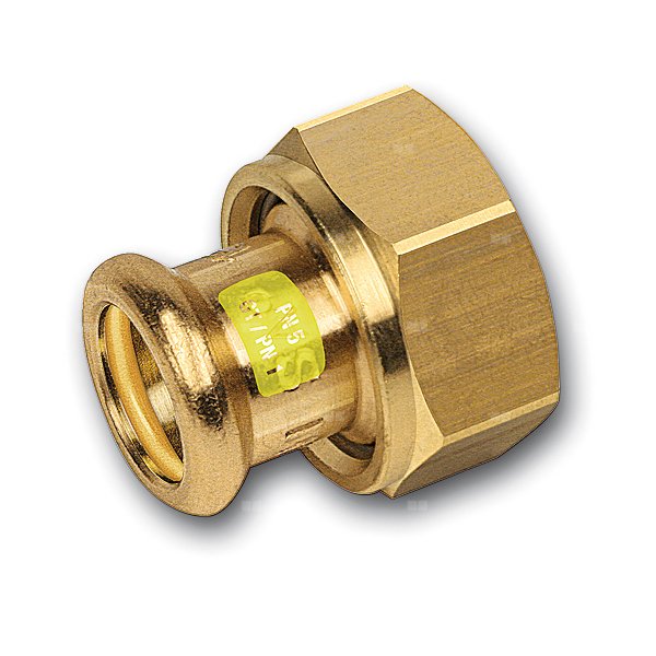 Półśrubunek SANHA Press Gas dwuczęściowy, Cu, 18 mm x 3/4'' (zw x nz)