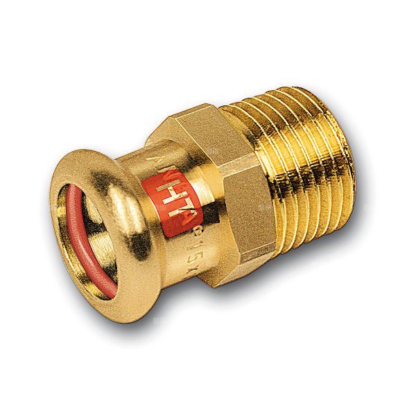 Nypel SANHA Press Solar, Cu, 28 mm x 1 1/4'' (zw x GZ)