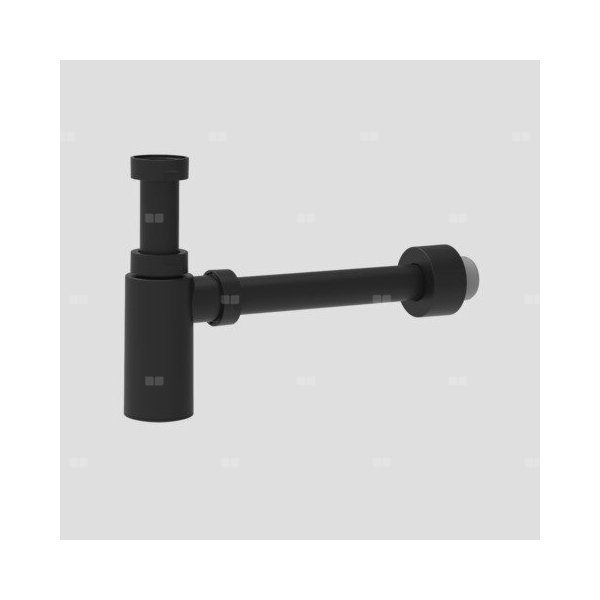 Półsyfon umywalkowy ozdobny Design 607 czarny mat