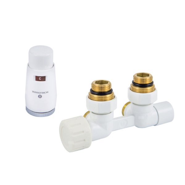 ZESTAW DUO-PLEX MINI INVEST 3/4xM22x1,5, M30x1,5 LEWY, NYPLE,GŁ. 11-31(gł. na zasilaniu) - BIAŁY
