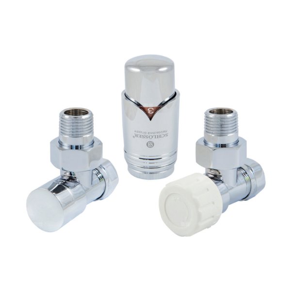 ZESTAW TERMOSTATYCZNY ELEGANT KĄTOWY ZŁĄCZKA CU 15x1 - CHROM