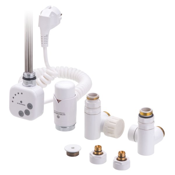 ZESTAW TERMOSTATYCZNY TRÓJNIKÓW BIAŁY 1/2XM22*1,5 ZŁĄCZKA PEX 16X2, KOREK, PRAWA, Z GRZAŁKĄ 600W