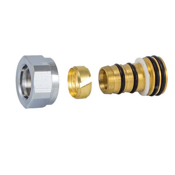ZŁĄCZKA ZACISKOWA DO RURY Z TWORZYWA SZTUCZNEGO GW M22x1,5 - 16x2 - CHROM