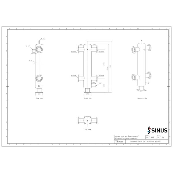 Reflex SINUS Sprzęgło hydrauliczne DN250 DN125/PN6