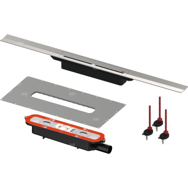 TECEdrainprofile - zestaw odwodnienia prysznicowego z rusztem ze stali nierdzewnej szczotkowanej