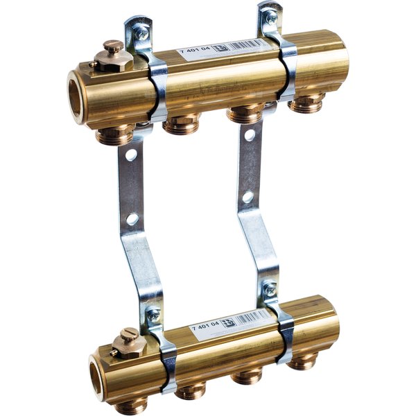 Rozdzielacz do instalacji c.o. TECE flex mosiądz GW 1'', 10-obieg. GZ