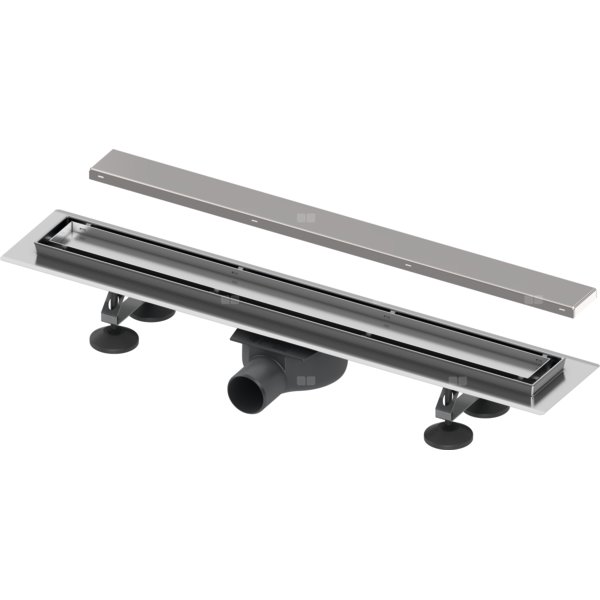 TECElinus - kompletna rynna prosta z rusztem ozdobnym odwracalnym ''2 w 1'' i syfonem membranowym 600 mm