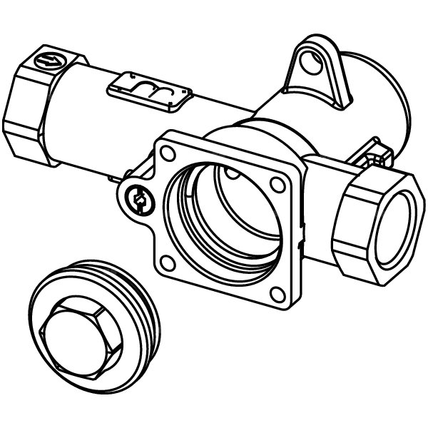 Korpus zaworu spłukującego do pisuaru TECE profil