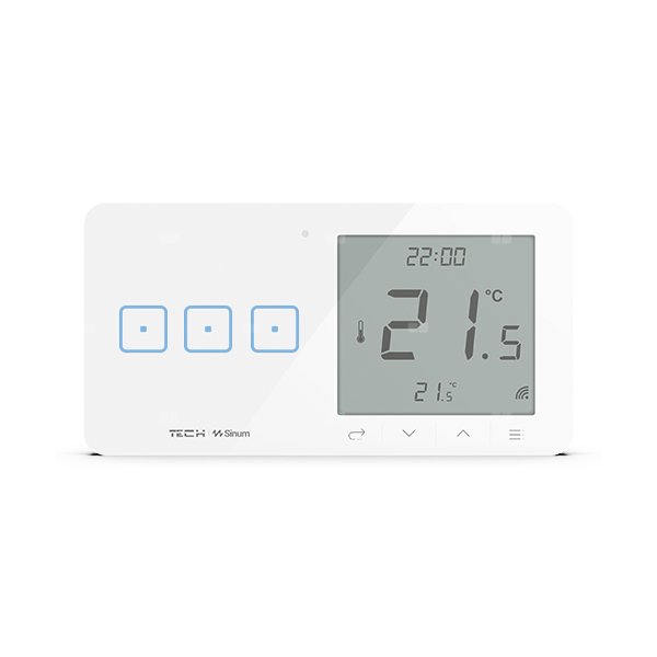 Regulator pokojowy + włącznik tójpolowy WSR-03mL - LEWA, komunikacja przewodowa Sinum SBUS, kolor Biały