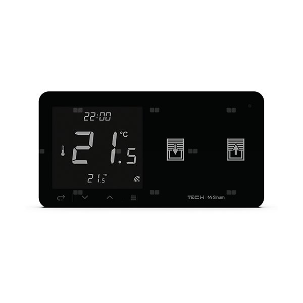 Regulator pokojowy + wyłącznik ROLET WZR-02P - PRAWA, komunikacja bezprzewodowa TECH WTP, kolor Czarny