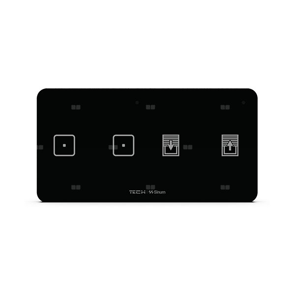 Włącznik światła dwupolowy + rolety WSZ-22L- LEWA, komunikacja bezprzewodowa TECH WTP, kolor Czarny