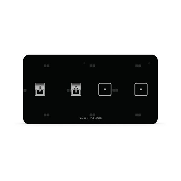 Włącznik światła dwupolowy + rolety WSZ-22P - PRAWA, komunikacja bezprzewodowa TECH WTP, kolor Czarny