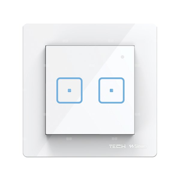 Włącznik dwupolowy FRAME FS-02m, komunikacja przewodowa Sinum SBUS, kolor Biały