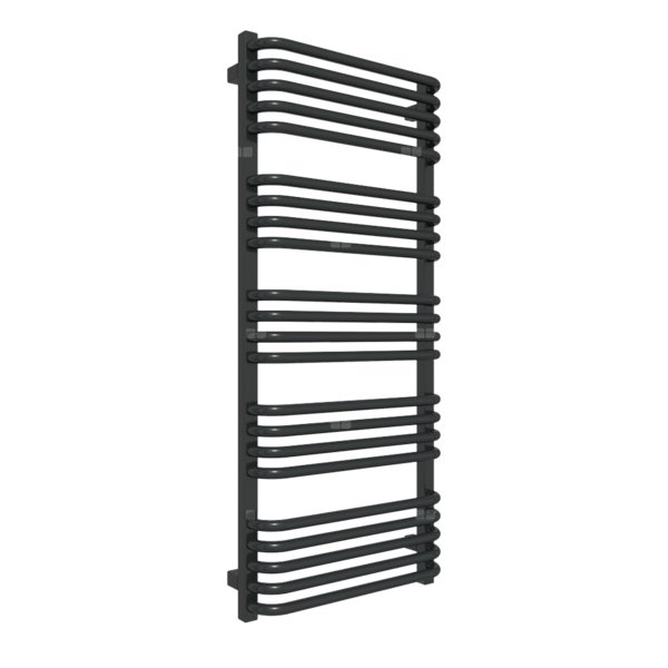 Grzejnik elektryczny TERMA ALEX 500 x 1140 mm, kolor nowy czarny krokodyl, moc 600 W, podłączenie E8, kabel spiralny z wtyczką