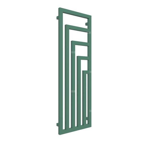 Grzejnik drabinkowy TERMA ANGUS V, podłączenie ZX, wym. 1300 x 440 mm, kolor zielony patynowy RAL6000, moc 557W
